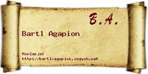 Bartl Agapion névjegykártya